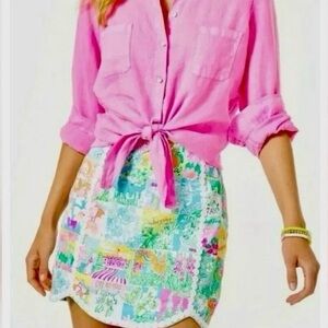 Lilly Pulitzer Pop Up State Patch Skort Size 8 EUC